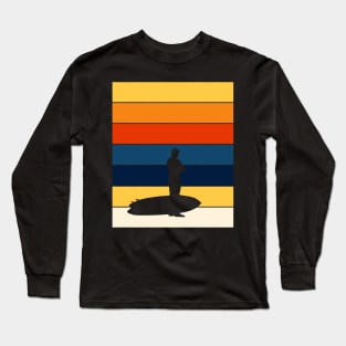 Surfer Sunset Surfboard Vintage Classic Retro Surfboarder Long Sleeve T-Shirt